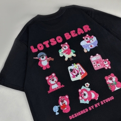 Áo thun form rộng HY KOREA Lotso Bear 1228 cotton 75% unisex tay lỡ