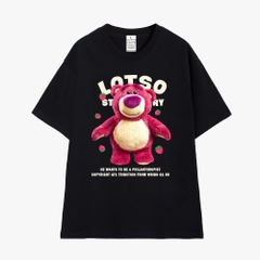 Áo Thun Cotton 100 Nam Nữ Gấu Lotso 1084 HY KOREA Tay Lỡ Unisex