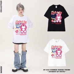 Áo Thun Tay Lỡ HY KOREA Cotton 100 Lotso ngồi cute 1247 Form Rộng Unisex