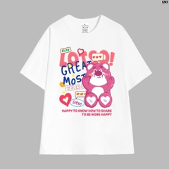 Áo Thun Tay Lỡ HY KOREA Cotton 100 Lotso ngồi cute 1247 Form Rộng Unisex