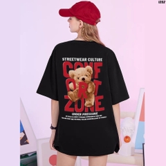 Áo Thun Tay Lỡ HY KOREA Cotton 100 Gấu Zone 1252 Unisex Form Rộng