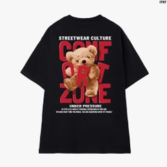Áo Thun Tay Lỡ HY KOREA Cotton 100 Gấu Zone 1252 Unisex Form Rộng