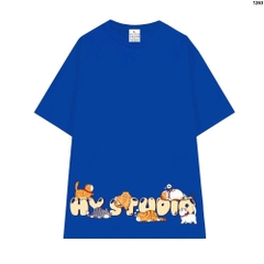 Áo Phông Unisex HY KOREA Cotton 100 Tay Lỡ Cat Moji 1263 Form Rộng