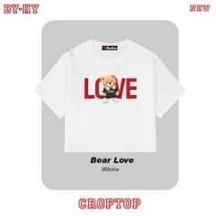 Áo thun croptop nữ HY KOREA in Bear Love 1273 tay ngắn