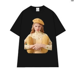 Áo phông nữ HY KOREA form rộng tay lỡ unisex chất vải cotton 100 in Baby girl peanut 1281