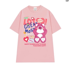 Áo Thun Tay Lỡ HY KOREA Cotton 100 Lotso ngồi cute 1247 Form Rộng Unisex