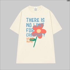 Áo Phông Tay Lỡ HY KOREA Cotton 100 Bông hoa NoLimit 1290 Form Rộng Unisex