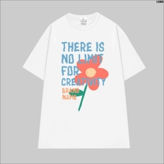 Áo Phông Tay Lỡ HY KOREA Cotton 100 Bông hoa NoLimit 1290 Form Rộng Unisex