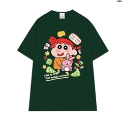 Áo Thun Unisex HY KOREA Nene ôm thỏ hồng 1298 Tay Lỡ Cotton 100 Form Rộng