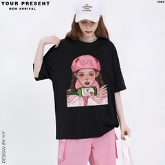 Áo thun tay lỡ HY KOREA Cô gái Soju 1404 unisex cotton 75% form rộng Local Brand