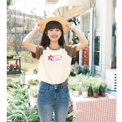 Áo thun Star HY KOREA 1410 Baby Tee Raglan Basic Cotton 100%