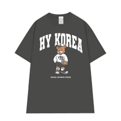 Áo Thun Local Brand Unisex HY KOREA 100% Cotton Gấu TSU 1310 Tay Lỡ