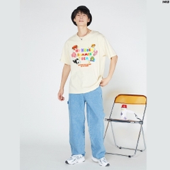 Áo thun nam nữ HY KOREA Summer Sea 1413 cotton 75% form rộng tay lỡ