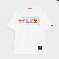 Áo thun form rộng HY KOREA The Ocean 1414 cotton 75% tay lỡ unisex