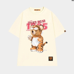 Áo Thun Unisex Form rộng HY KOREA Tiger Bear 1416 cotton 75% tay lỡ
