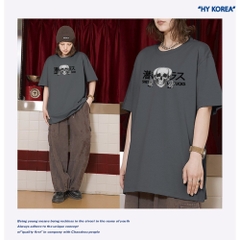 Áo Thun LocalBrand HY KOREA 100% Cotton Đầu lâu chữ nhật 1425 Form Rộng Unisex