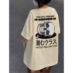 Áo Thun LocalBrand HY KOREA 100% Cotton Đầu lâu chữ nhật 1425 Form Rộng Unisex