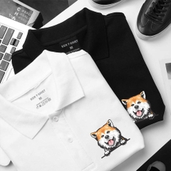 Áo Polo Nam Nữ Vải Cá Sấu 4 Chiều Áo Thun Cổ Trụ In Hình Chó SHIBA 937