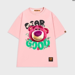 Áo thun Gấu dâu Good 1434 HY KOREA unisex form rộng tay lỡ nam nữ