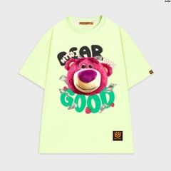 Áo thun Gấu dâu Good 1434 HY KOREA unisex form rộng tay lỡ nam nữ