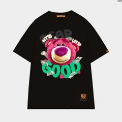 Áo thun Gấu dâu Good 1434 HY KOREA unisex form rộng tay lỡ nam nữ