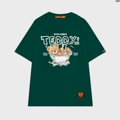 Áo thun unisex Teddy Cheer 1437 HY KOREA form rộng tay lỡ nam nữ