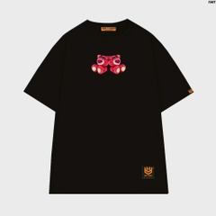 Áo thun tay lỡ Gấu dâu xoay đầu 1441 HY KOREA form rộng tay lỡ unisex