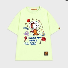 Áo thun nam nữ HY KOREA Snoopy Nasa 1219 cotton 75% form rộng tay lỡ