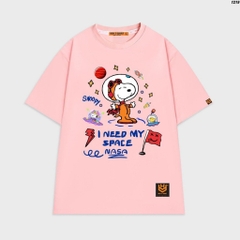 Áo thun nam nữ HY KOREA Snoopy Nasa 1219 cotton 75% form rộng tay lỡ