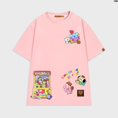 Áo phông nam nữ HY KOREA Line Friends 1458 form rộng tay lỡ