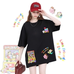 Áo phông nam nữ HY KOREA Line Friends 1458 form rộng tay lỡ
