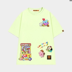 Áo phông nam nữ HY KOREA Line Friends 1458 form rộng tay lỡ