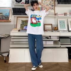 Áo thun form rộng HY KOREA Vịt Extremen 1462 tay lỡ unisex