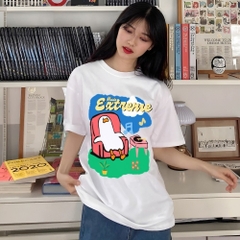 Áo thun form rộng HY KOREA Vịt Extremen 1462 tay lỡ unisex