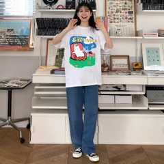 Áo thun form rộng HY KOREA Vịt Extremen 1462 tay lỡ unisex