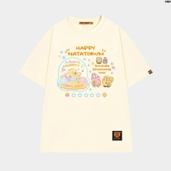 Áo thun tay lỡ HY KOREA Happy Natatorium 1464 form rộng unisex