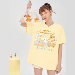 Áo thun tay lỡ HY KOREA Happy Natatorium 1464 form rộng unisex