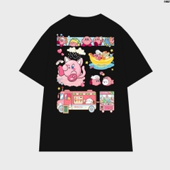 Áo thun tay lỡ HY KOREA Kirby Xe Kem 1465 form rộng unisex