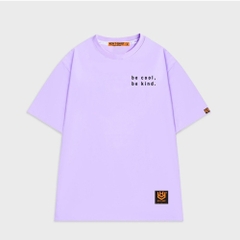 Áo thun HY KOREA form rộng thêu BE COOL BE KIND 39 tay lỡ nam nữ