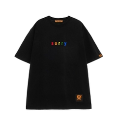 Áo thun unisex HY KOREA form rộng thêu SORRY 40 tay lỡ nam nữ