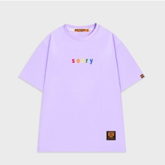 Áo thun unisex HY KOREA form rộng thêu SORRY 40 tay lỡ nam nữ