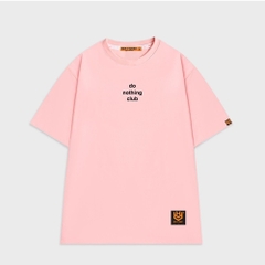 Áo thun tay lỡ thêu DO NOTHING CLUB 45 HY KOREA form rộng nam nữ