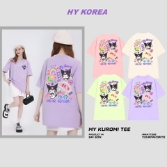 Áo thun tay lỡ HY KOREA Thỏ Kuromi Nice 1466 form rộng unisex