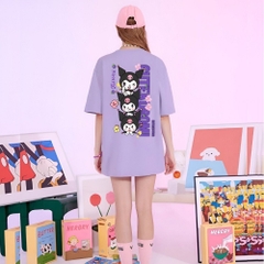 Áo thun tay lỡ HY KOREA Thỏ Kuromi dọc 1467 form rộng unisex