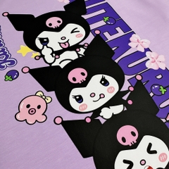 Áo thun tay lỡ HY KOREA Thỏ Kuromi dọc 1467 form rộng unisex