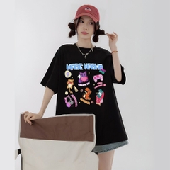 Áo thun tay lỡ HY KOREA Made Kaoka 1470 vải cotton 75 form rộng unisex