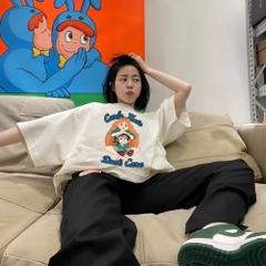 Áo thun tay lỡ HY KOREA Girl Don't Care 1472 form rộng nam nữ