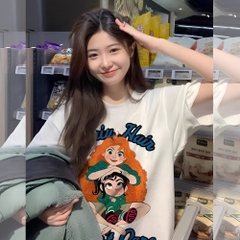 Áo thun tay lỡ HY KOREA Girl Don't Care 1472 form rộng nam nữ