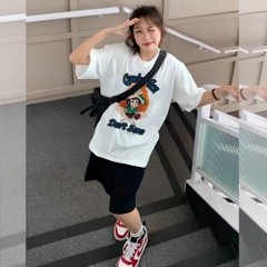 Áo thun tay lỡ HY KOREA Girl Don't Care 1472 form rộng nam nữ