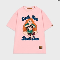 Áo thun tay lỡ HY KOREA Girl Don't Care 1472 form rộng nam nữ